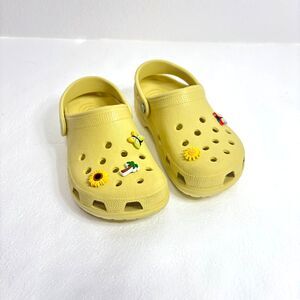 Crocs Classic Clog Slip On Clogs Mustard Yellow Unisex Men 3 Women 5 with Charms